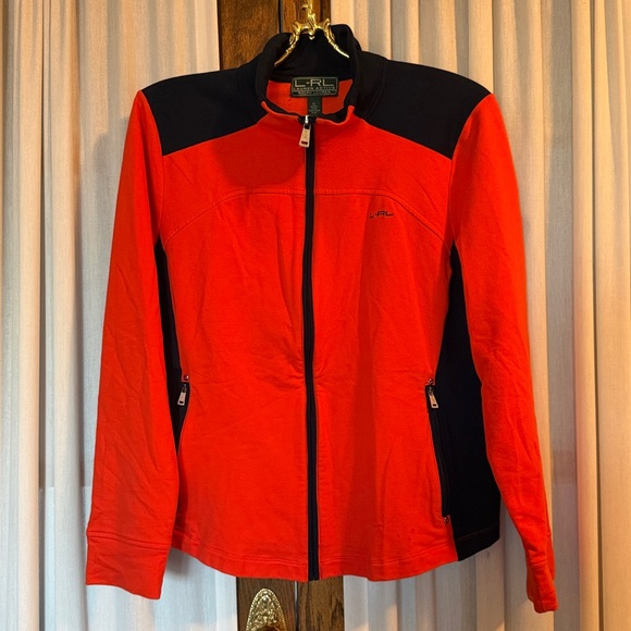 Lauren Ralph Lauren Jackets & Blazers - Lauren Ralph Lauren Active Orange Red Navy Blue Colorblock Zip Front Jacket
